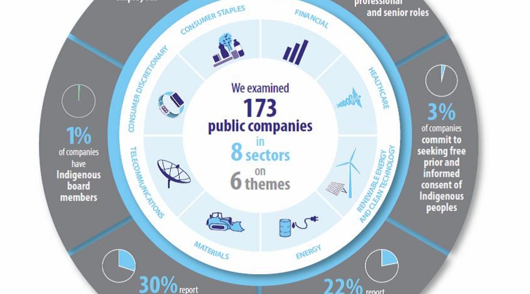 We examined 173 public comapnies across 8 themes.