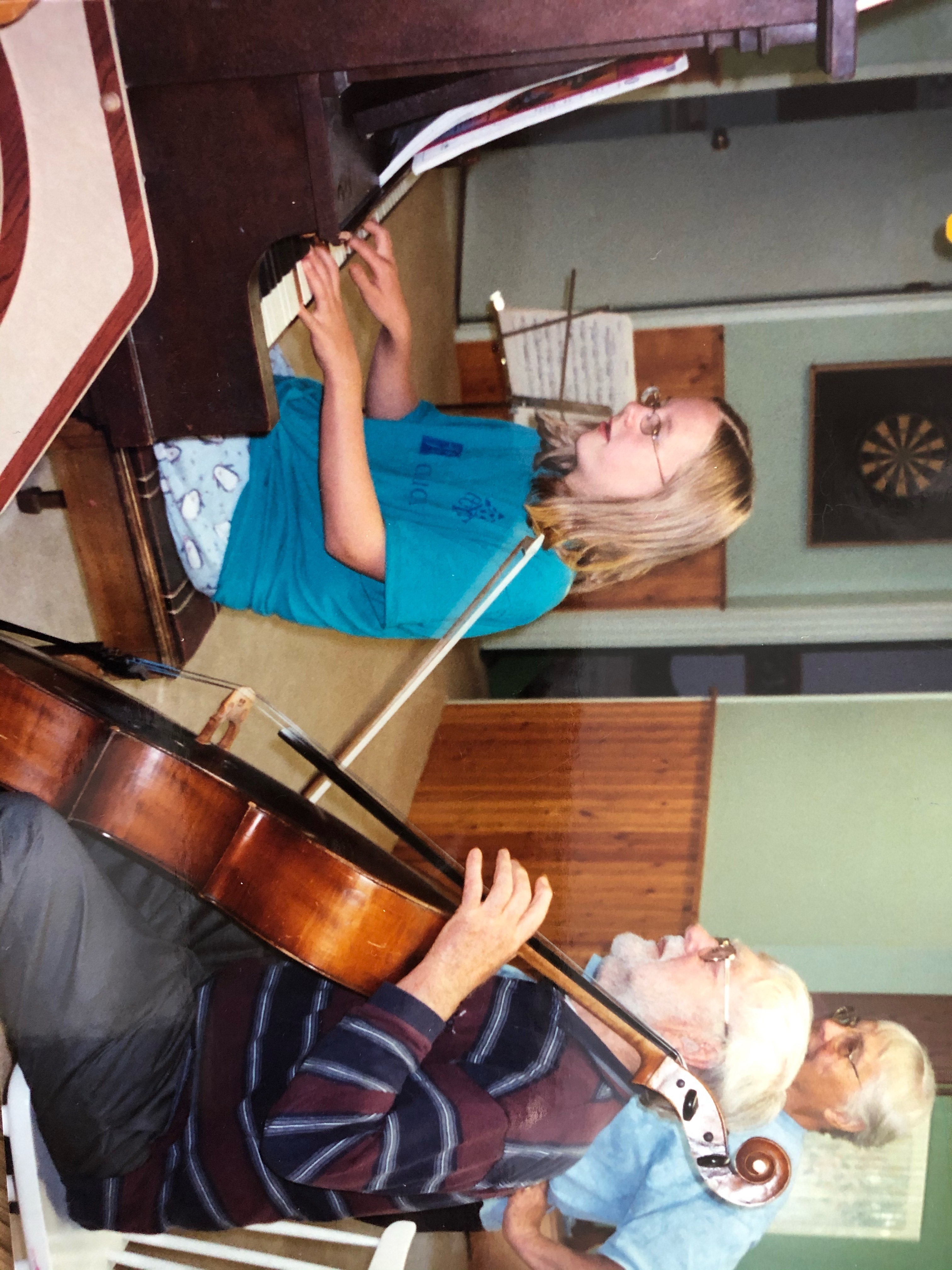 Noel playing cello