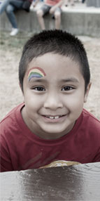 Child with face paint