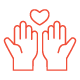icon showing hands giving a heart