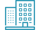 Affordable Housing Buildings Blue Icon