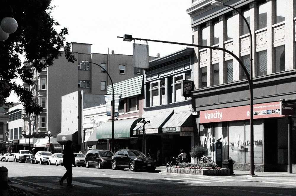 Street scape featuring a Vancity Branch