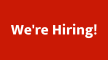 We're Hiring! text with red background
