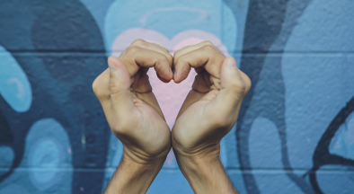 Heart shaped hands together